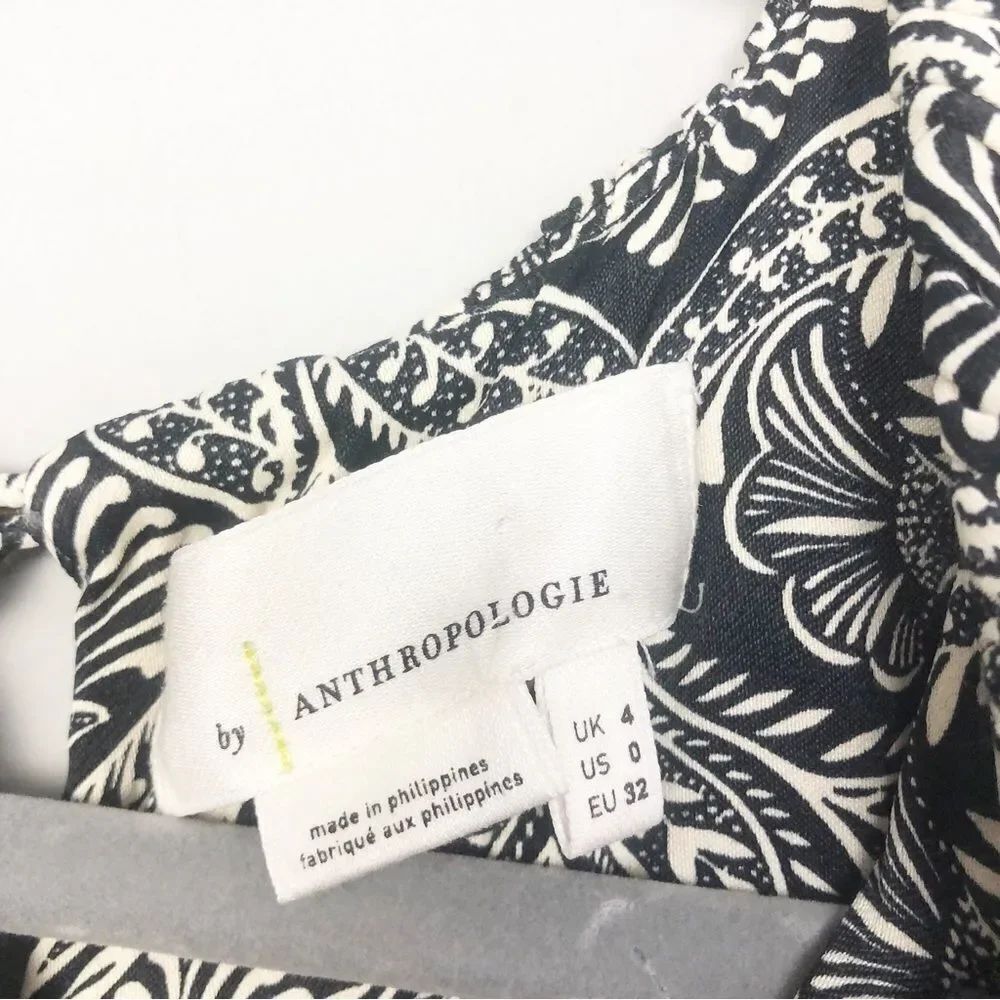 ANTHROPOLOGIE | Zadie Black & White Patterned Belted Jumpsuit Women’s Size 0 - Picture 11 of 14